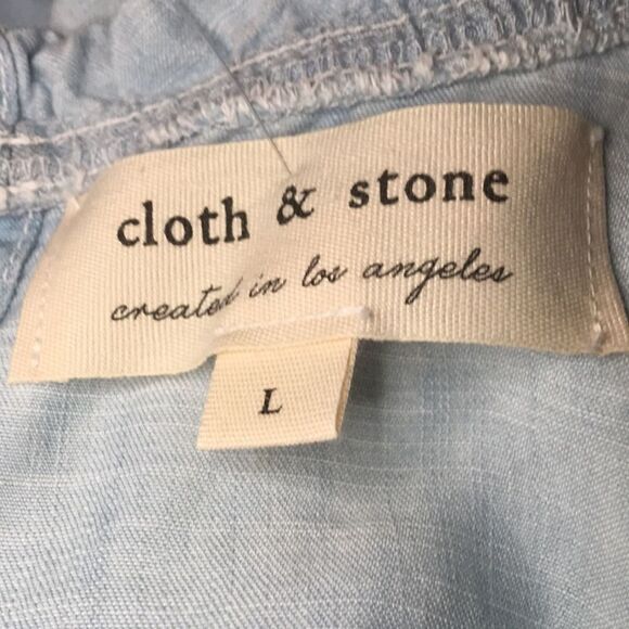 ANTHROPOLOGIE Cloth & Stone Crop Ruffle Tank Sz L - Picture 7 of 8